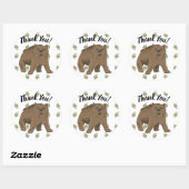 Woodland Grizzly Beer Cub Dank je Ronde Sticker (Vel)