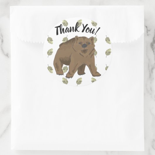 Woodland Grizzly Beer Cub Dank je Ronde Sticker (Tas)