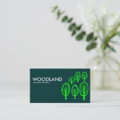 Woodland - Groen op donkergroen Visitekaartje (Staand voorkant)
