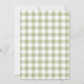 Woodland groene geruite babyshower uitnodiging (Achterkant)