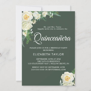 Woodland Groene Hunter Groen Quinceañera Kaart