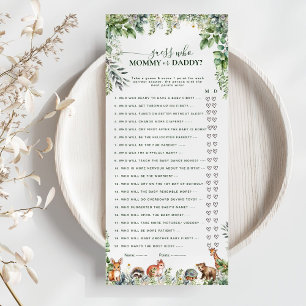 Woodland Guess Mama of Daddy Baby shower Spel