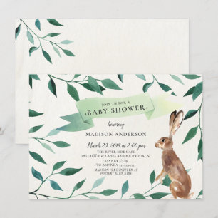 Woodland Hare Neutraal Baby shower Kaart
