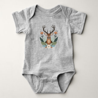 Woodland Harmony – Boho Deer Botanical Illustratio Romper