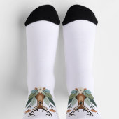 Woodland Harmony – Boho Deer Botanical Illustratio Sokken (Top)