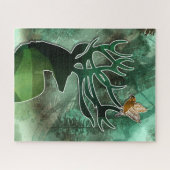 Woodland Harmony Buck with a Hawk Wildlife Legpuzzel (Horizontaal)