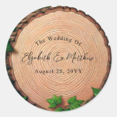 Woodland Harmony: Woodslice & Greenery Wedding Ronde Sticker (Voorkant)