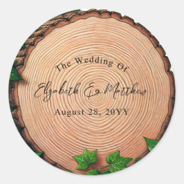 Woodland Harmony: Woodslice & Greenery Wedding Ronde Sticker