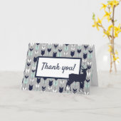 Woodland Hartelijk dank - Munt, Navy en grijs Kaart (Gele Bloem)