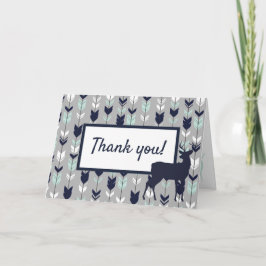 Woodland Hartelijk dank - Munt, Navy en grijs Kaart
