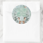 Woodland Hazen Wintervakantie Ronde Sticker (Tas)