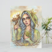 Woodland Healer Fantasy Fae Enchantress Art Kaart (Staand voorkant)