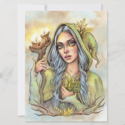 Woodland Healer Fantasy Fae Enchantress Art Kaart (Voorkant)