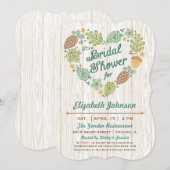 Woodland Heart Bridal Shower Kaart (Voorkant / Achterkant)