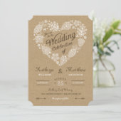Woodland Heart Wedding Invitation Kaart (Staand voorkant)