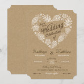 Woodland Heart Wedding Invitation Kaart (Voorkant / Achterkant)