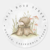Woodland Hedegel | Adres Baby bos Ronde Sticker (Voorkant)