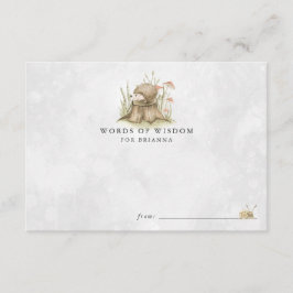 Woodland Hedegel Baby shower Advice Cards Informatiekaartje