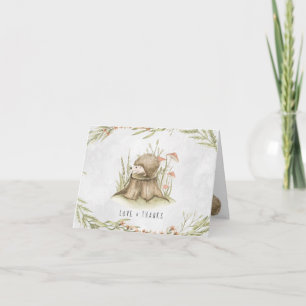 Woodland Hedegel   Baby shower bos Hartelijk dank Bedankkaart
