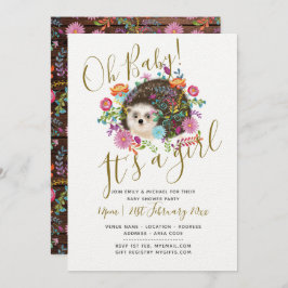Woodland Hedégel Baby shower Invites - Het is een  Kaart