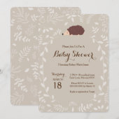 Woodland Hedegel Baby shower Uitnodiging (Voorkant / Achterkant)
