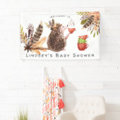 Woodland Hedegel | Baby shower Welkomstbanner Spandoek (Insitu)