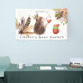 Woodland Hedegel | Baby shower Welkomstbanner Spandoek (Beurs)