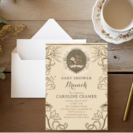 Woodland Hedegel Boys Baby shower Brunch Kaart