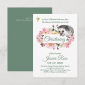 Woodland Hedegel Christening Invites Baptism (Voorkant / Achterkant)