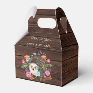 Woodland Hedegel Favors Box Gable Rustic Bedankdoosjes