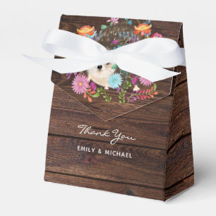 Woodland Hedegel Favors Box Rustic Wood Bedankdoosjes