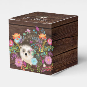 Woodland Hedegel Favors Box Rustic Wood Square Bedankdoosjes