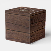 Woodland Hedegel Favors Box Rustic Wood Square Bedankdoosjes (Achterkant)