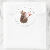 Woodland Hedegel | Najaars adres Baby Ronde Sticker (Tas)