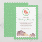 Woodland Hedégs Baby shower Invitation Kaart (Voorkant / Achterkant)