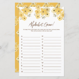 Woodland Hedgehog Baby shower Alphabet