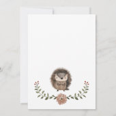 Woodland Hedgehog Baby Shower Kaart (Achterkant)