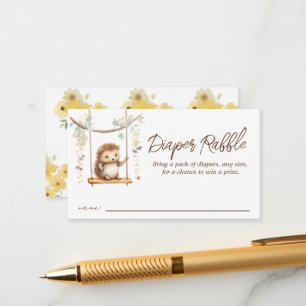 Woodland Hedgehog Baby shower Luier Raffle Informatiekaartje