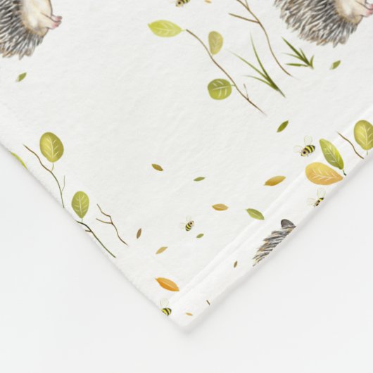 Woodland Hedgehog Fleece Deken (Hoek)