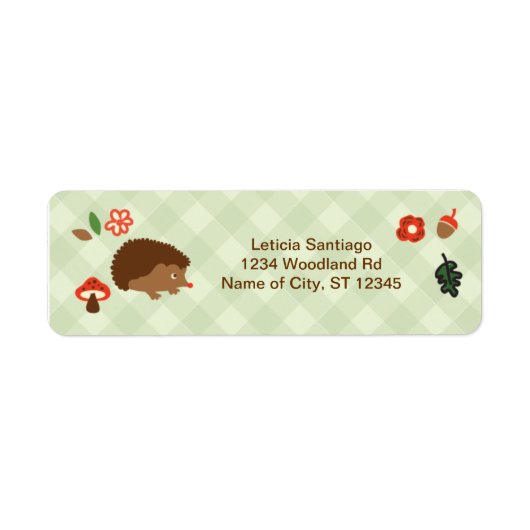 Woodland Hedgehog Label (Voorkant)
