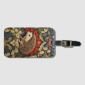 Woodland Hedgehog William Morris Inspired Bagagelabel (Voorkant (horizontaal))