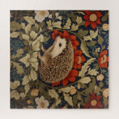 Woodland Hedgehog William Morris Inspired Legpuzzel (Horizontaal)