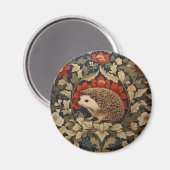 Woodland Hedgehog William Morris Inspired Magneet (Voorkant / Achterkant)