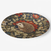 Woodland Hedgehog William Morris Inspired Papieren Bordje (Gekanteld)