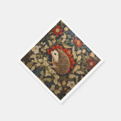 Woodland Hedgehog William Morris Inspired Servet (Hoek)