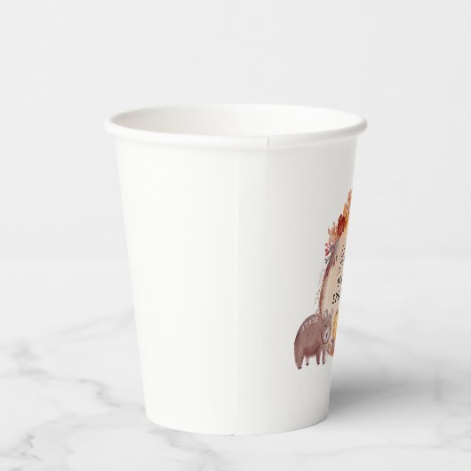 Woodland Herfst Autumn Baby shower Papieren Bekers (Rechts)