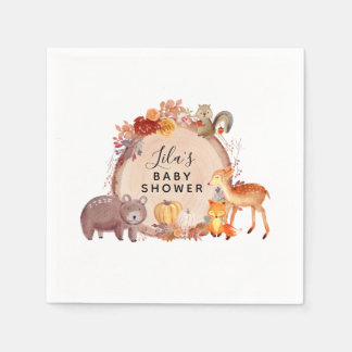 Woodland Herfst Autumn Baby shower Servet