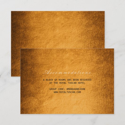 Woodland Herfst Autumn Wedding Hotel Accomodation Informatiekaartje (Voorkant / Achterkant)