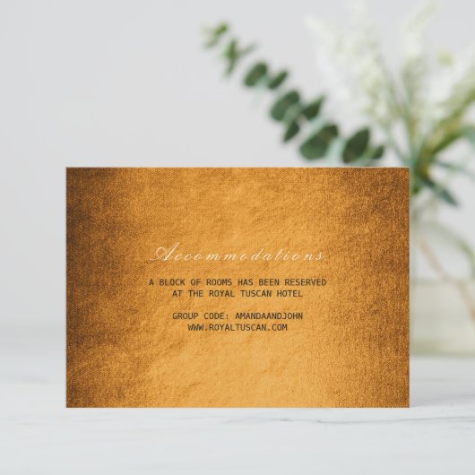 Woodland Herfst Autumn Wedding Hotel Accomodation Informatiekaartje (Staand voorkant)