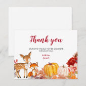 Woodland Herfst Floral Hartelijk dank Bedankkaart (Voorkant / Achterkant)